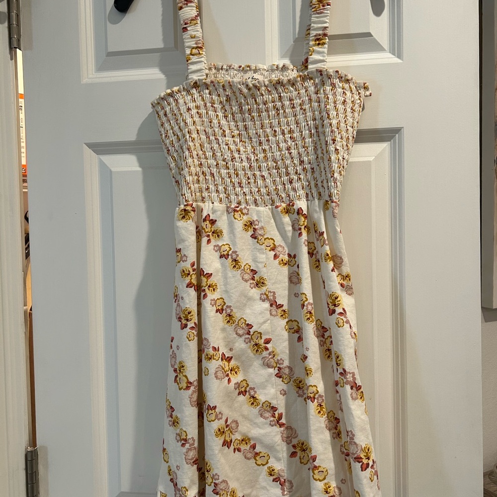 For Love And Lemons Floral Kids Dress in Yellow and Pink